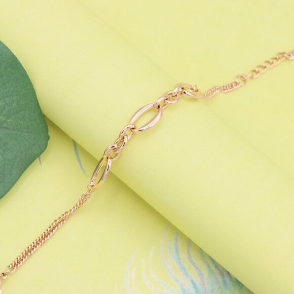 "Oval Link Rose Gold Bracelet in Polished High-Quality Brass, XPBL1142 - Picture 7 of 12